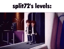 a cartoon scene with the words split72 's levels written above it
