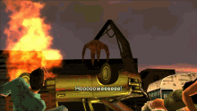 a video game scene with the words hoooooweeeee on the bottom