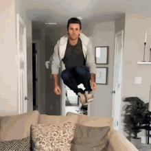 Jump Over Couch Daniel Labelle GIF - Jump Over Couch Daniel Labelle Im Coming GIFs