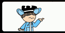 a cartoon character with a crown on his head and a heart in his hand .