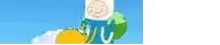 finn from adventure time is standing next to a yellow balloon .