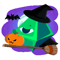 Polygonal Mind Witch Sticker - Polygonal Mind Witch Halloween Stickers