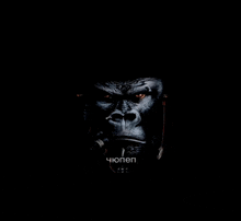a picture of a gorilla with headphones and the word " chopen " on the bottom