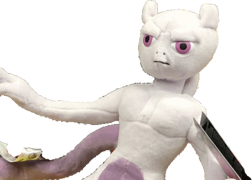 Mewtwo Plush Yeye Sticker - Mewtwo Plush Mewtwo Yeye Stickers