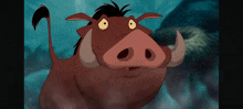 a cartoon warthog with big tusks and a big nose