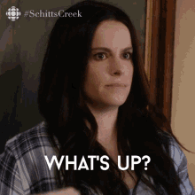 Whats Up Emily Hampshire GIF - Whats Up Emily Hampshire Stevie GIFs