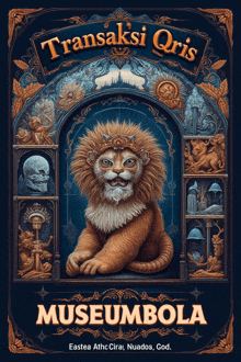 a lion with a crown on its head is on the cover of museum bola