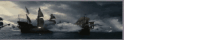 a black and white photo of a battle between ships in the ocean