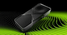 a nvidia rtx 3090 graphics card is sitting on top of a green leaf .