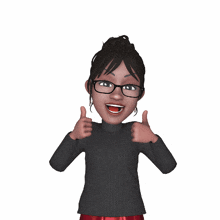 a cartoon character is giving a thumbs up sign