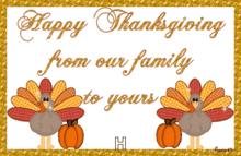 Happy Thanksgiving From Our Family To Yours GIF