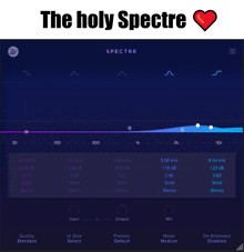 a screen shot of a spectre equalizer with a heart in the corner