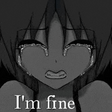 a girl is crying with tears coming out of her eyes .
