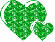 green heart sparkle glitters love