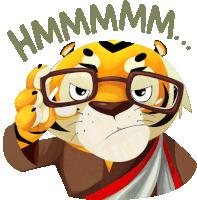 Skeptical Tiger Says Hmmmmm... In Bengali Sticker - The Bengal Tiger Hmmm Observing Stickers