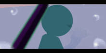 a silhouette of a person standing in front of a purple background
