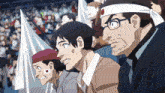 a man with glasses and a headband with a red heart on it