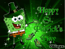 Happy St Patricks Day Spongebob GIF - Happy St Patricks Day Spongebob Smile GIFs