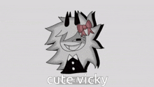 a drawing of a cartoon character with a bow on her head .