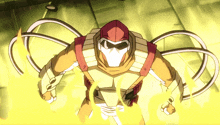 a cartoon drawing of a superhero with a hood