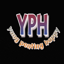 a logo for yph yang penting happy is shown on a black background