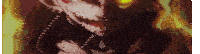 a close up of a person 's face with a devil 's face and a devil 's mouth .