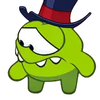 a cartoon character with a top hat on his head