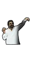 a man holding up a sign that says main apni para aa jaaunga