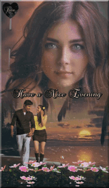 a picture of a man and a woman with the words have a nice evening below them