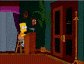 bart simpson is giving a speech at a podium while homer simpson stands behind him