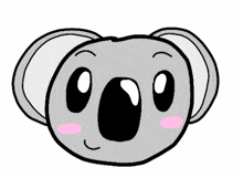 a cartoon drawing of a koala bear with hearts around it