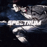 a poster for the video game spectrum with a robot on it