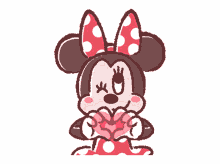 minnie mouse kawaii heart wink i love you