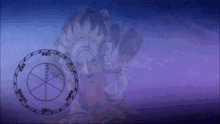 a cartoon drawing of a monster with a circle around it that says ' i ' on it
