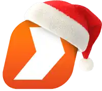 a santa hat with a white arrow pointing to the right