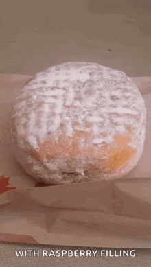 Tim Hortons Strawberry Powdered Jelly Donut GIF