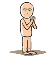 a cartoon of a man with a rainbow on his eyes