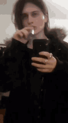 Smoke Cigarette GIF - Smoke Cigarette Mirror Selfie GIFs