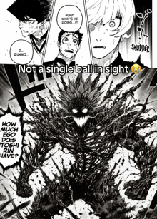 a black and white drawing of a monster with a caption that says not a single ball in sight