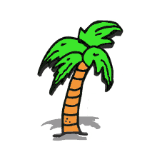 palm tree beach artnuttz 3d trippy