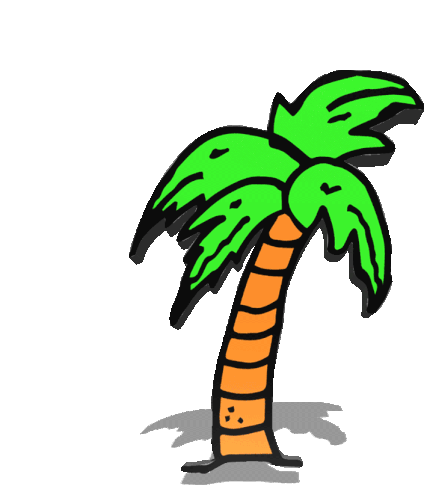 Palm Tree Beach Sticker - Palm Tree Beach Artnuttz Stickers