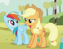 Applejack Rainbow Dash GIF - Applejack Rainbow Dash My Little Pony GIFs