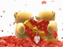 Floating Bear Hearts GIF - Bear I Love You Snuggle GIFs