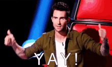 Adam Levine Yay GIF - Yay The Voice Thumbs Up GIFs