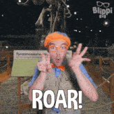 Roar Roar Blippi GIF - Roar Roar Blippi Blippi Wonders - Educational Cartoons For Kids GIFs