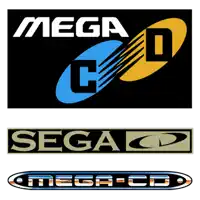 the logos for mega cd and sega cd are shown together