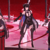 a video game character is dancing on a stage in a room .