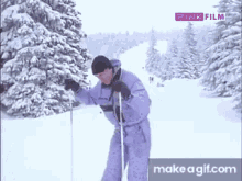 Skiing Skifail GIF