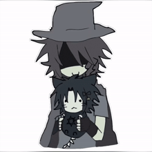 a drawing of a witch holding a cat with a star on it