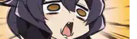 a close up of a cartoon character with a surprised expression on her face
